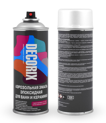 Decorix Аэрозольная эмаль для ванн и керамики 