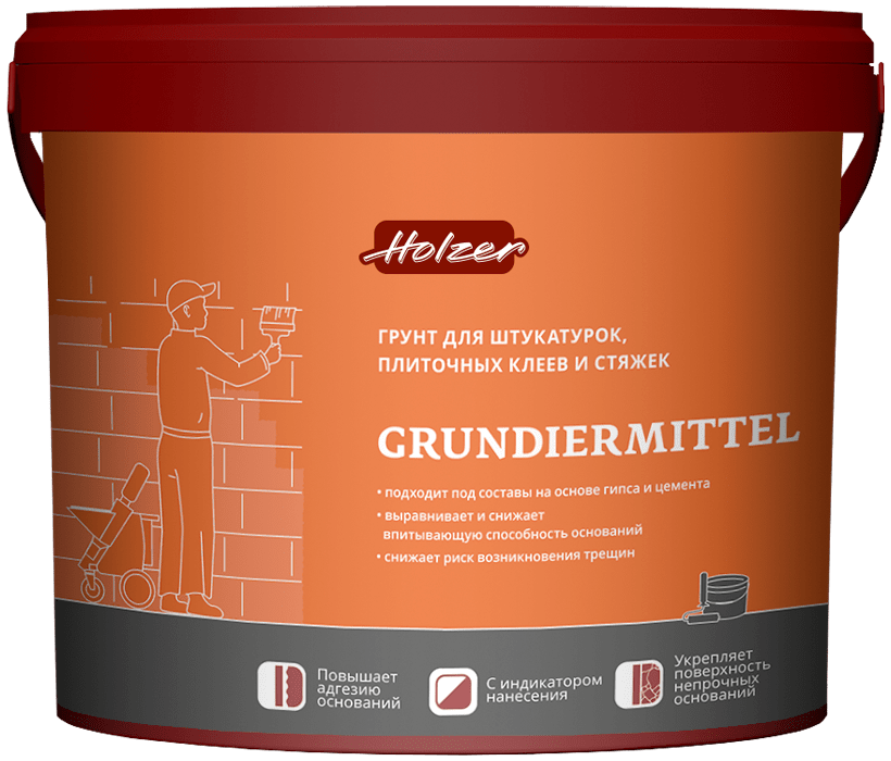 Holzer Grundiermittel грунт для штукатурок, плиточных кеев и стяжек