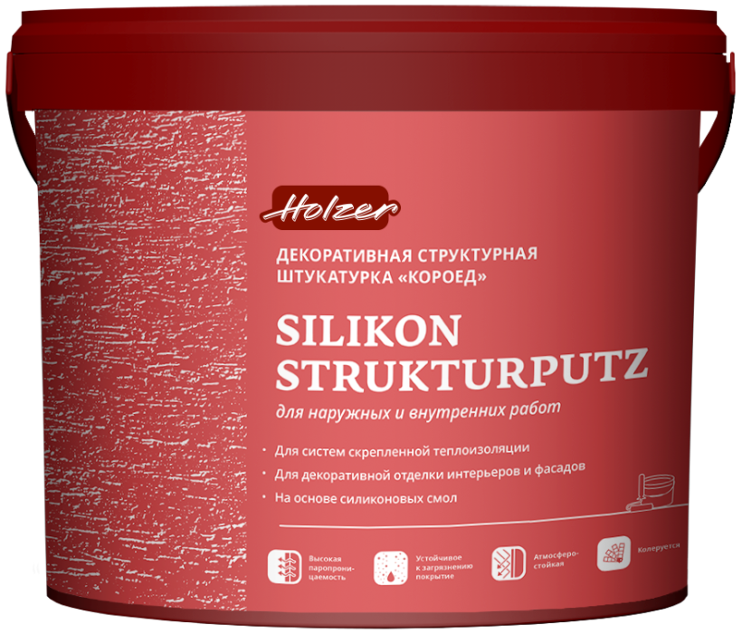 Holzer Silikon Strukturputz штукатурка для внутренних работ декоративная структурная "Короед"