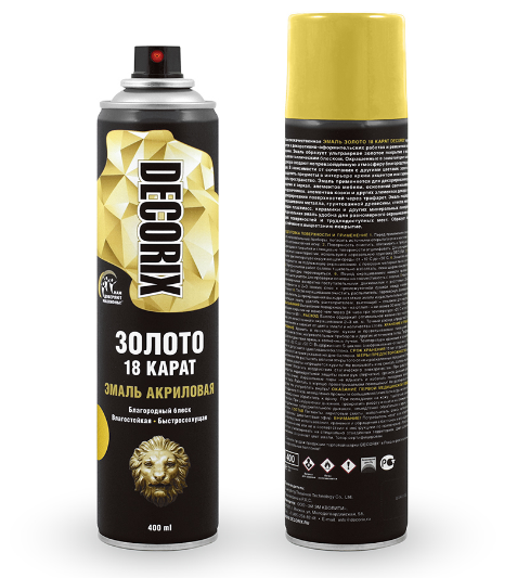 Decorix Аэрозольная эмаль ЗОЛОТО 18 КАРАТ 
